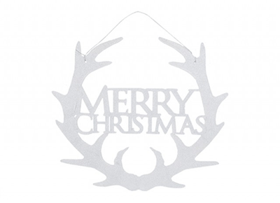 White Merry Christmas Sign 