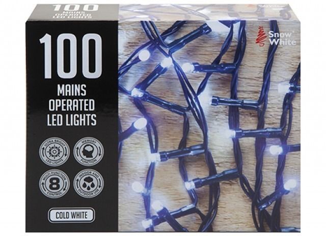 100 MULTI FUNCTION MAINS OPERATED LED LIGHTS COLD WHITE
