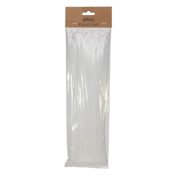 30cm White Cable Ties Pk100