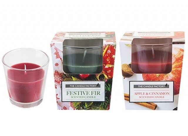 CHRISTMAS GLASS CUP CANDLE IN 2 FRAGRANCES