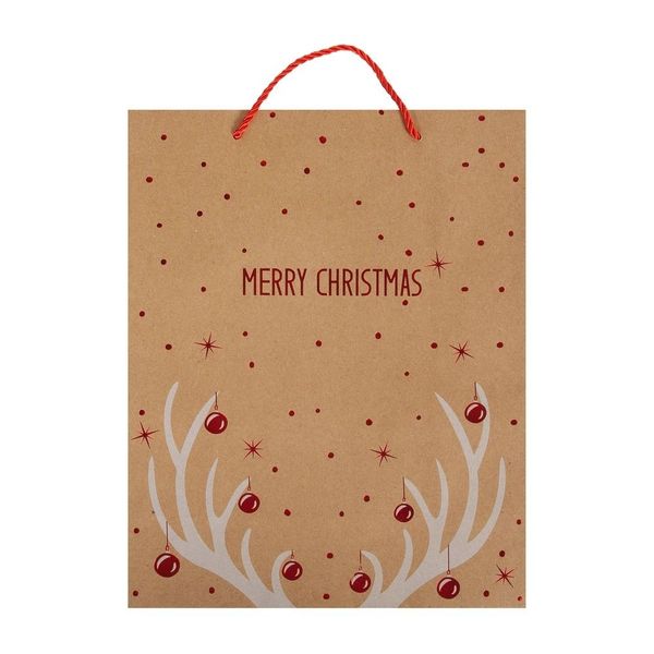 Set of 3 Merry Christmas Antlers Gift Bags
