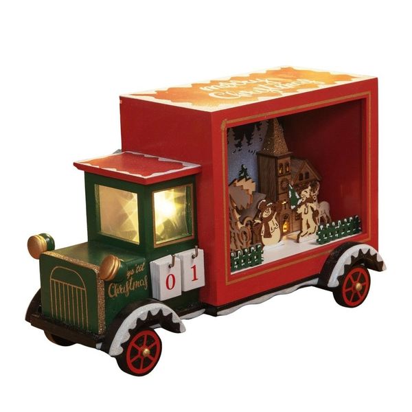 	LED Light Up Merry Christmas Truck with Countdown Calendar