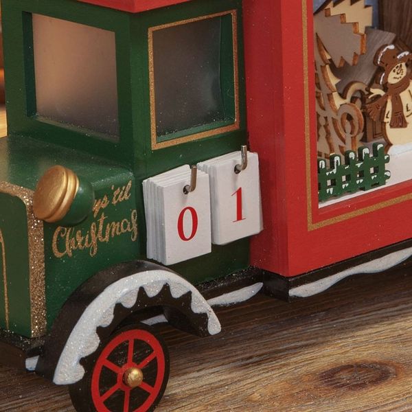 	LED Light Up Merry Christmas Truck with Countdown Calendar