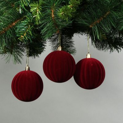 Red 8cm Velvet Watermelon Baubles