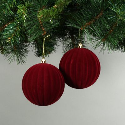 Red 10cm Velvet Watermelon Baubles