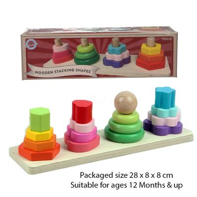 T20296 Wooden Stacking Shape Tower