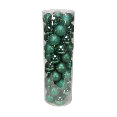 Green 10cm Plastic Ball in tube (matt,shiny,glitter) x 50