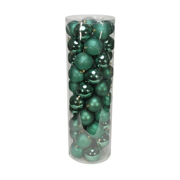 Green 10cm Plastic Ball in tube (matt,shiny,glitter) x 50