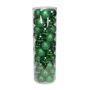 Holiday Green 10cm Plastic Ball in tube (matt,shiny,glitter) x 50