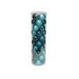Turquoise 8cm Plastic Ball in tube (matt,shiny,glitter) x 40