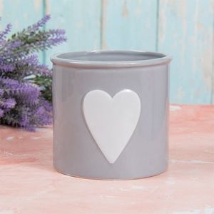 Grey Heart Planter