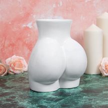 White Bum Vase