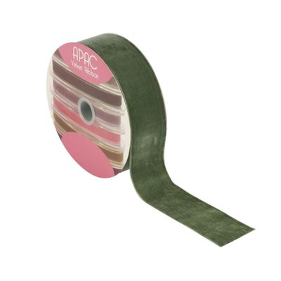 Dusky Green Velvet Ribbon 50mm x 20m 