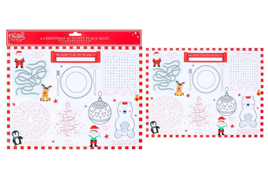 6 Christmas Activity Placemats