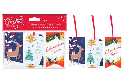 Christmas Time Tag Pack Of 12
