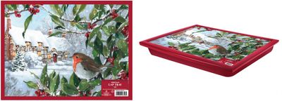 Christmas Robin Lap Tray 44X34Cm