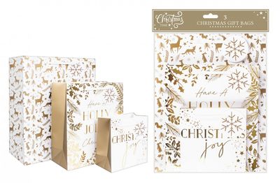 Gold Woodland Gift Bags Pack Of 3