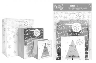 Silver Joy Gift Bags Pack Of 3