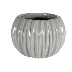14.6cm Grey Ribbed Orchid Pot 