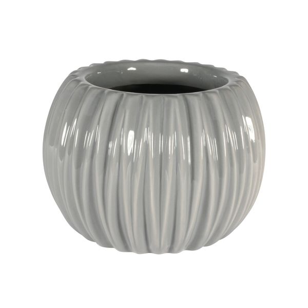 18.3cm Grey Ribbed Orchid Pot 