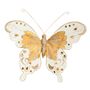  Gold Fabric & Glitter  Butterfly  16cm x 24cm  w/clip / Pk 6