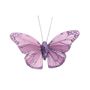 Lavender Feather  & Glitter Butterfly 5cm x 8cm w/clip/Pk 12