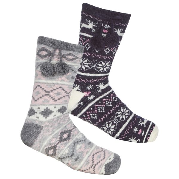 Ladies Fairisle Lounge Sock