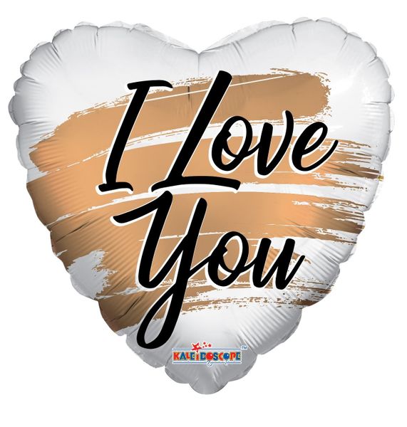 ECO Balloon -I Love You Gold Brush Strokes (18 Inch)