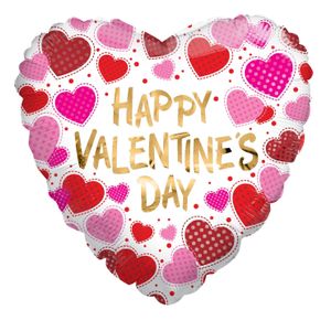 ECO Balloon- Happy Valentines Day Dots & Hearts (18 Inch)