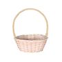 Pink & Natural Two Tone Small Oval  Basket with Handle