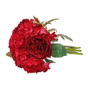 Aquitaine Peony Bouquet Red-6 Stems 34cm (12/72)