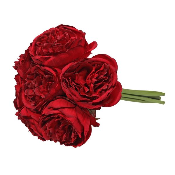 Aquitaine Peony Bunch Red-7 Flowers 34cm (8/72)