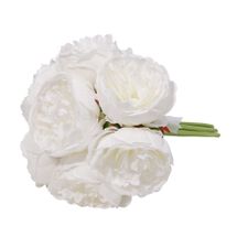 Aquitaine Peony Bunch White-7 Flowers 34cm (8/72)