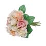 Aquitaine Rose Bouquet Pink/Cream/Champagne -12 Flowers/4Lvs 27cm (12/96)