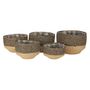 Set of 5 Jute Basket  w/Liner (Natural & Black)