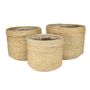 Set of 3 Jute  Basket w/Liner (Natural)