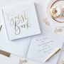 White & Gold Wedding Guest Book 