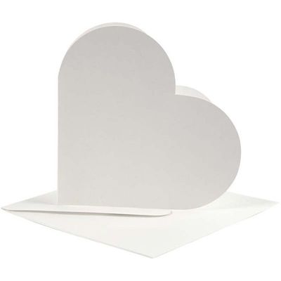 White Heart Shaped Cards 