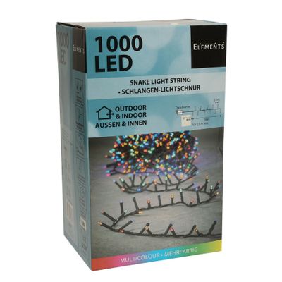 Snake light multicolour 1000led IP44 8FC timer - l2000cm