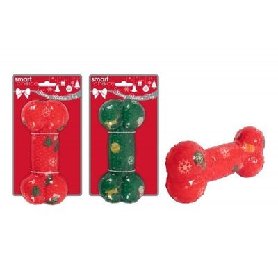 Assorted Rubber Printed Dog Bone Toy (17cm)