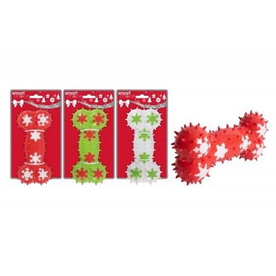 Assorted Rubber Snowflake Dog Bone Toy (17cm)