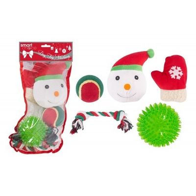 Rubber Christmas Stocking Dog Toys (Pack of 5)