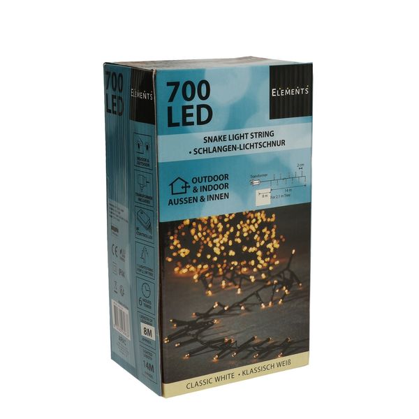 Snake Light Classic White 700led IP44 8FC timer-l1400cm