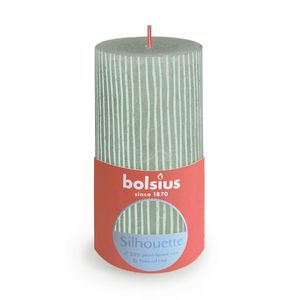 Bolsius Rustic Silhouette Pillar Candle 130 x 68mm - Jade Green