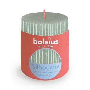 Bolsius Rustic Silhouette Pillar Candle  80 x 68mm - Jade Green