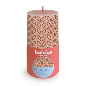 Bolsius Rustic Silhouette Pillar Candle 130 x 68mm - Misty Pink