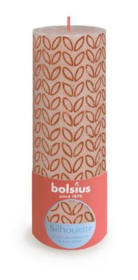  Bolsius Rustic Silhouette Pillar Candle 190 x 68mm - Misty Pink