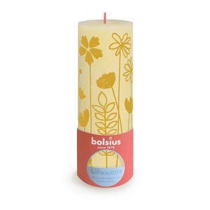  Bolsius Rustic Silhouette Pillar Candle 190 x 68mm - Butter Yellow