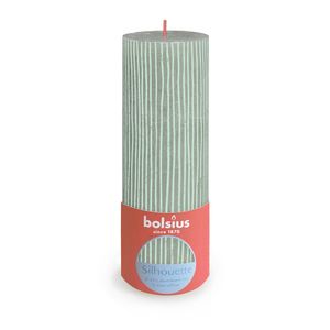  Bolsius Rustic Silhouette Pillar Candle 190 x 68mm - Jade Green