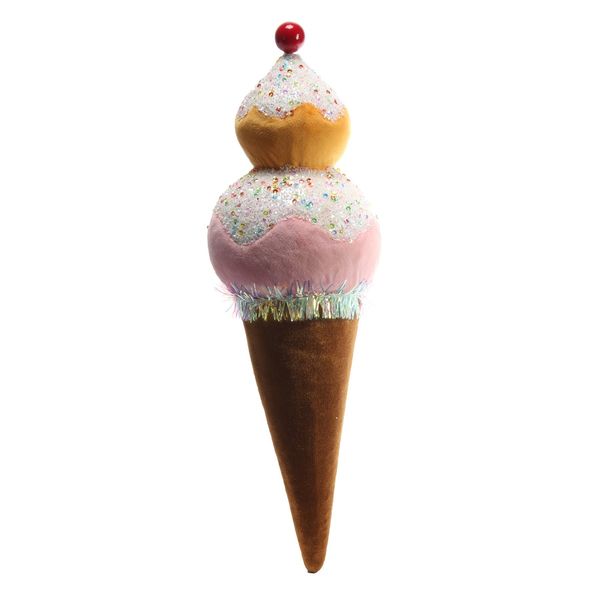 H40*W11*D11CM ICE CREAM,POLYFOAM+FABRIC,BROWN